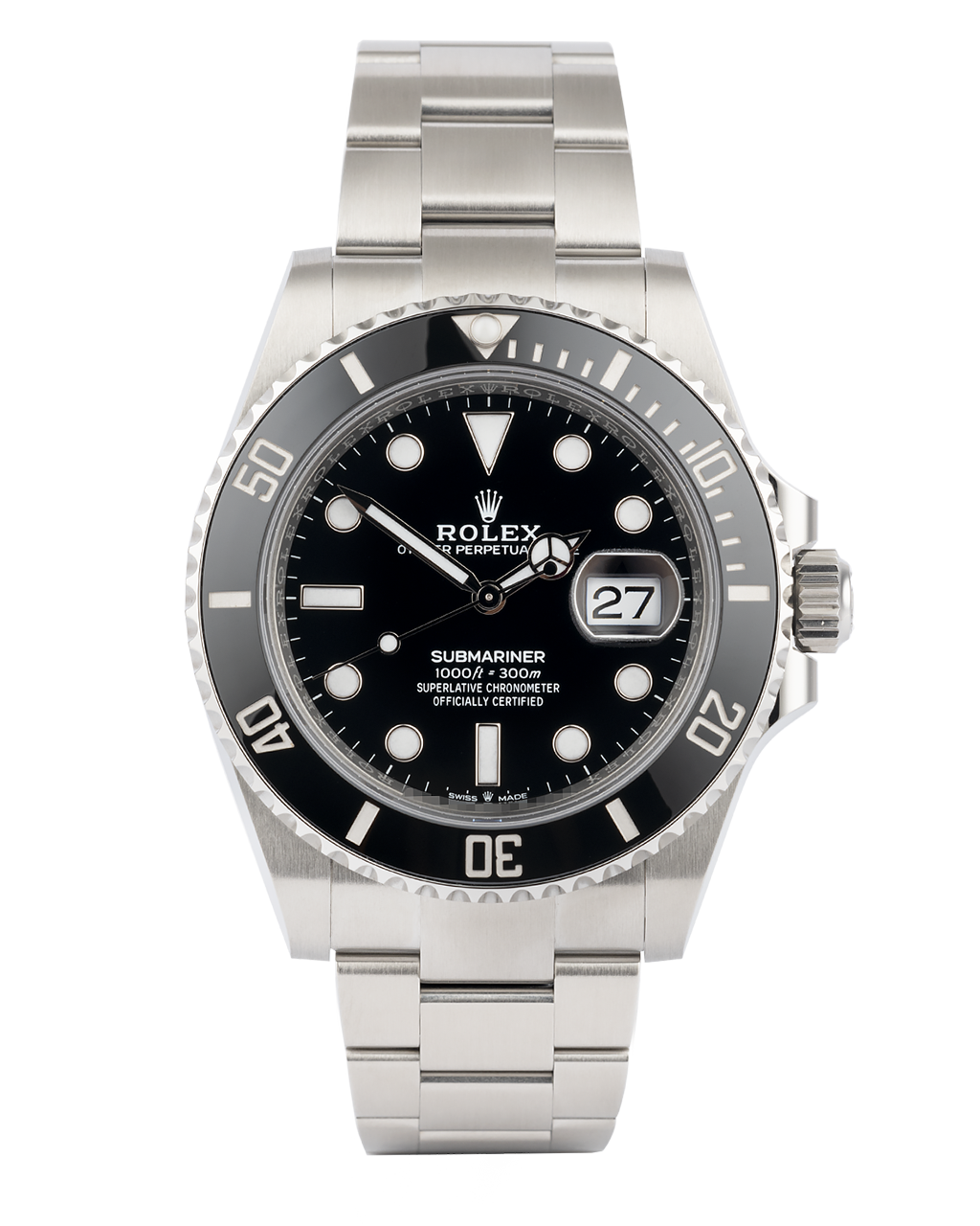 SUBMARINER silver , black dial , oyster bracelet
