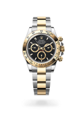 DAYTONA gold-silver , black dial , oyster bracelet