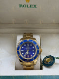 SEA-DWELLER gold , blue dial , oyster bracelet