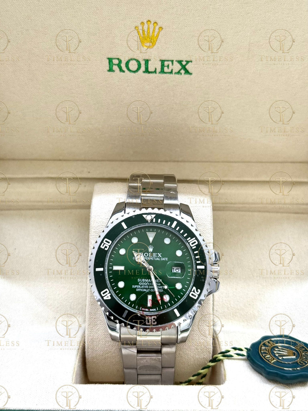 SUBMARINER HULK silver , green dial , oyster bracelet