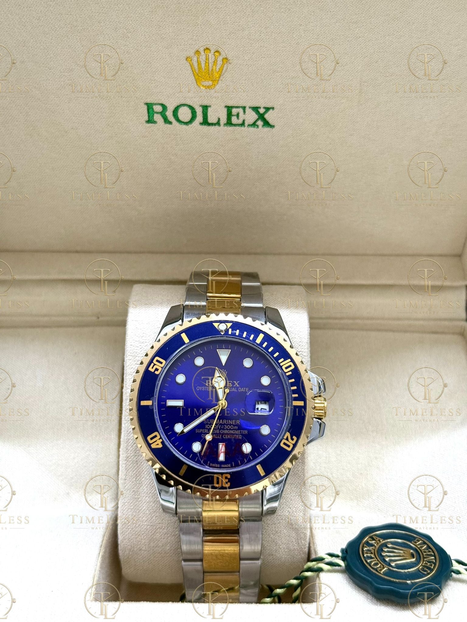 SUBMARINER BLUESY gold-silver , blue dial , oyster bracelet