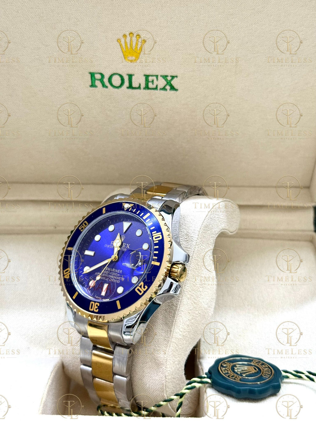 SUBMARINER BLUESY gold-silver , blue dial , oyster bracelet