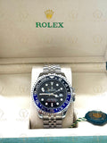 GMT MASTER II BATMAN silver , black dial, jubilee bracelet