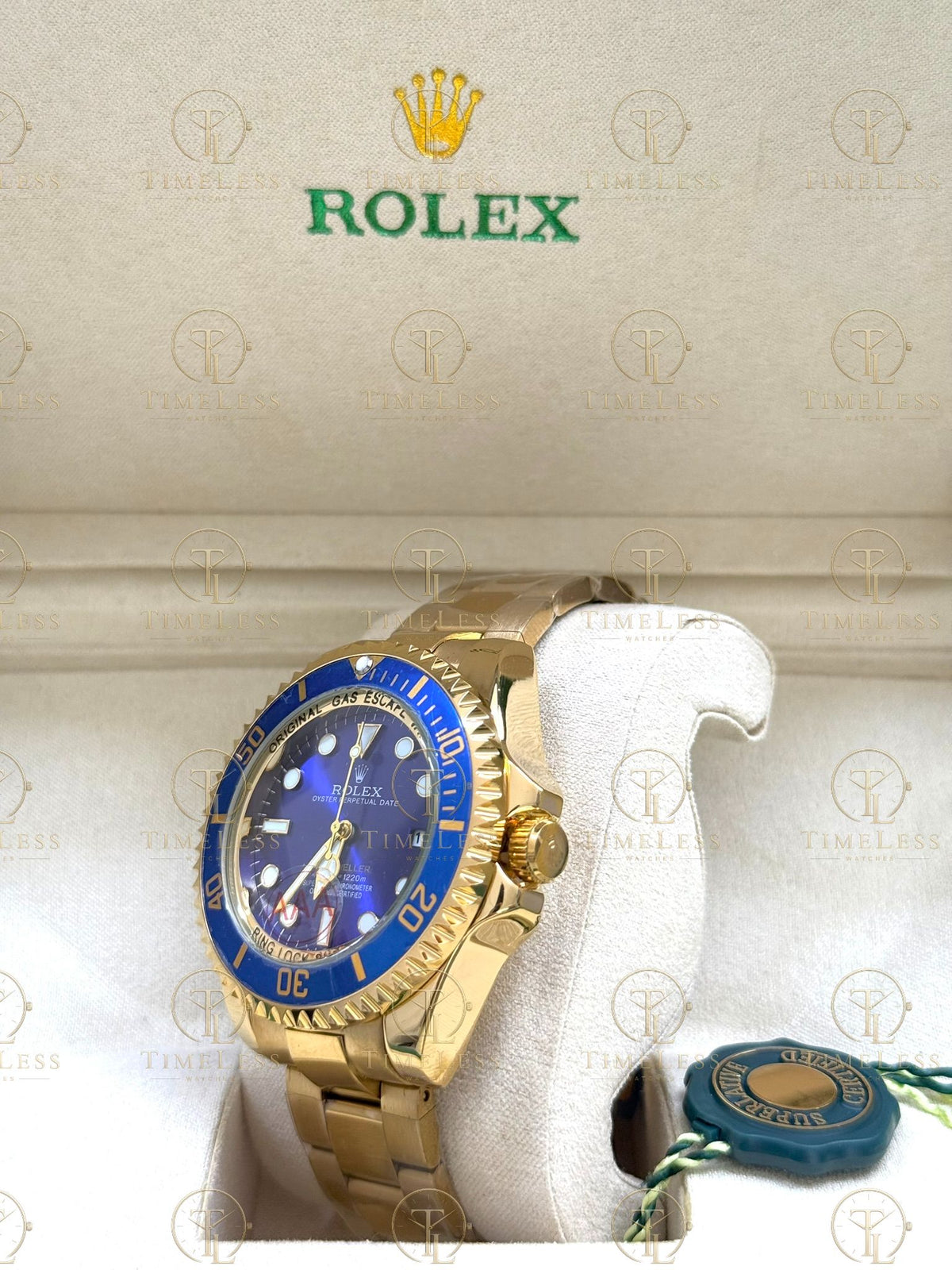 SEA-DWELLER gold , blue dial , oyster bracelet