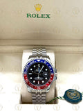 GMT MASTER II PEPSI silver , black dial, jubilee bracelet