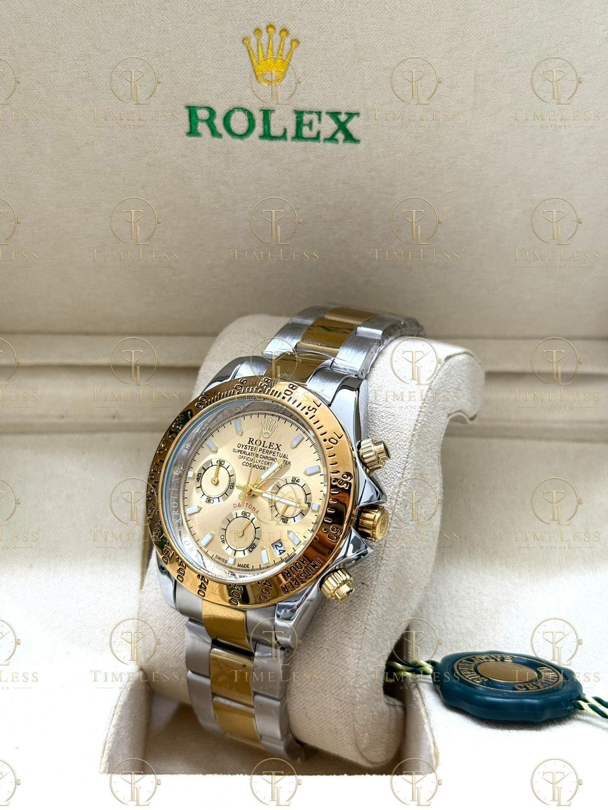 DAYTONA gold-silver , gold dial , oyster bracelet