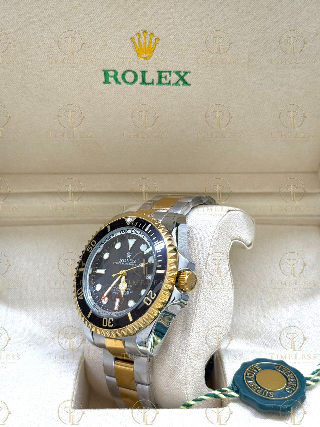 SEA-DWELLER gold-silver , black dial, oyster bracelet