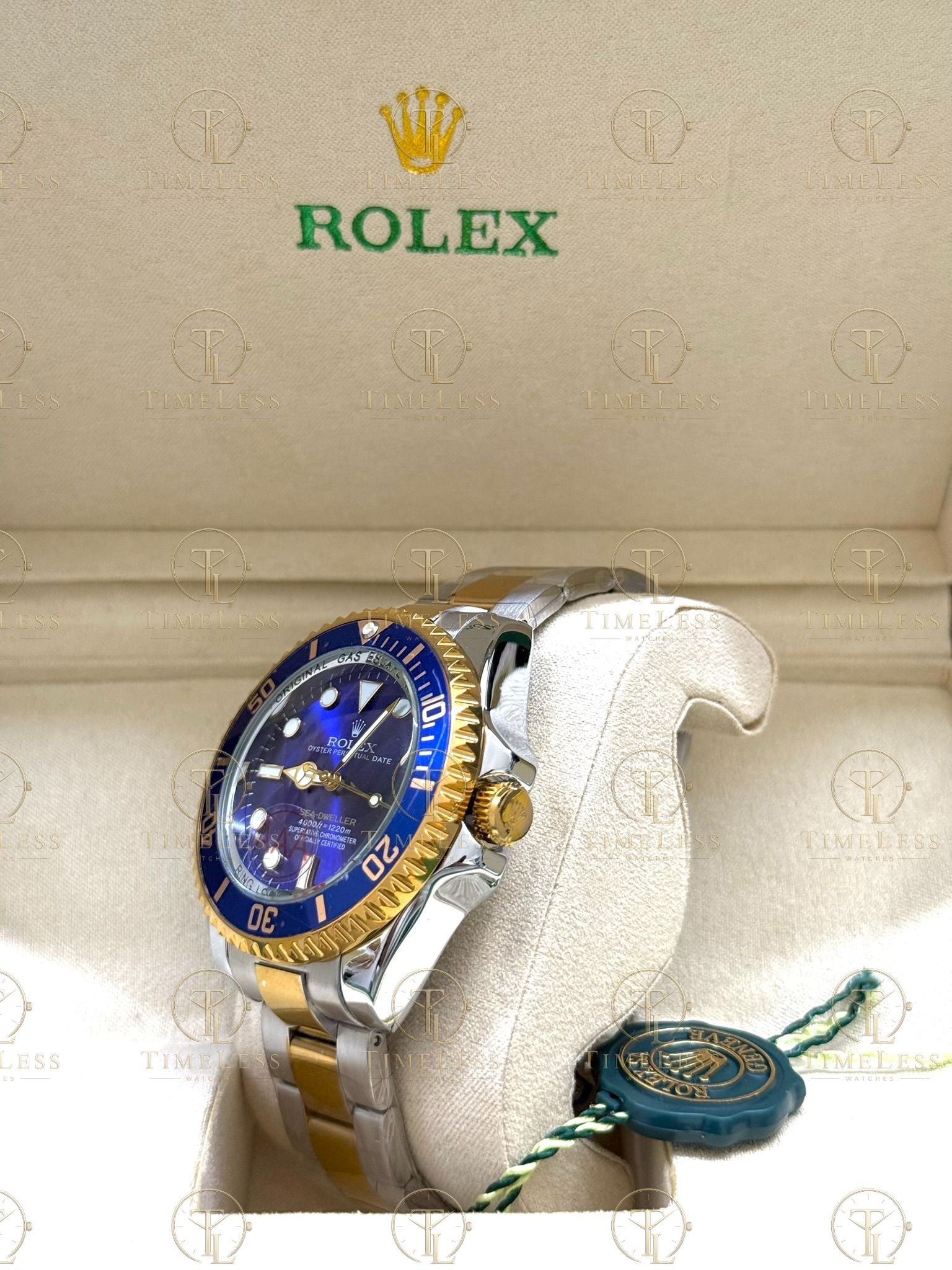 SEA-DWELLER gold-silver , blue dial , oyster bracelet