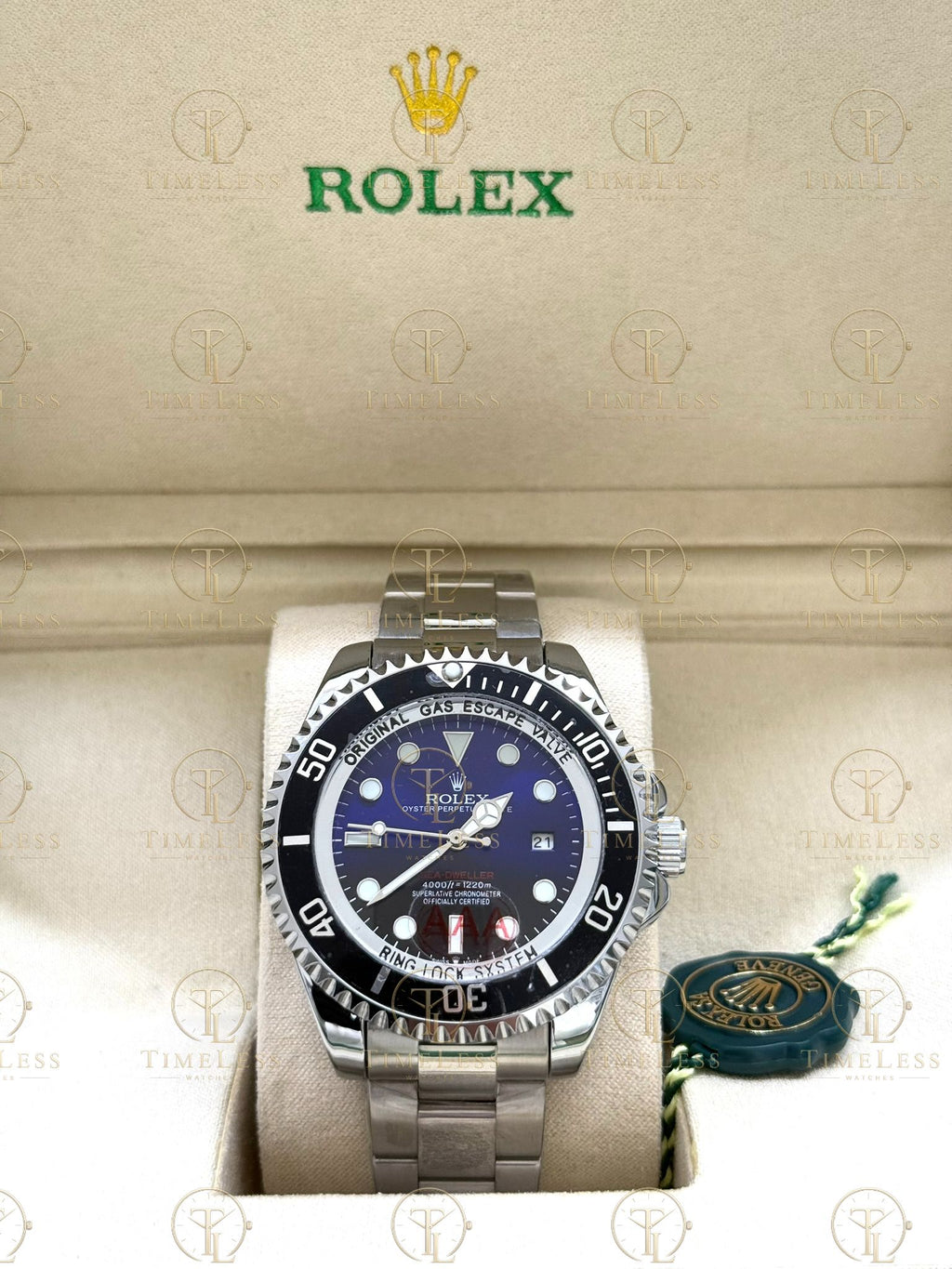 SEA-DWELLER silver , blue-black dial , oyster bracelet