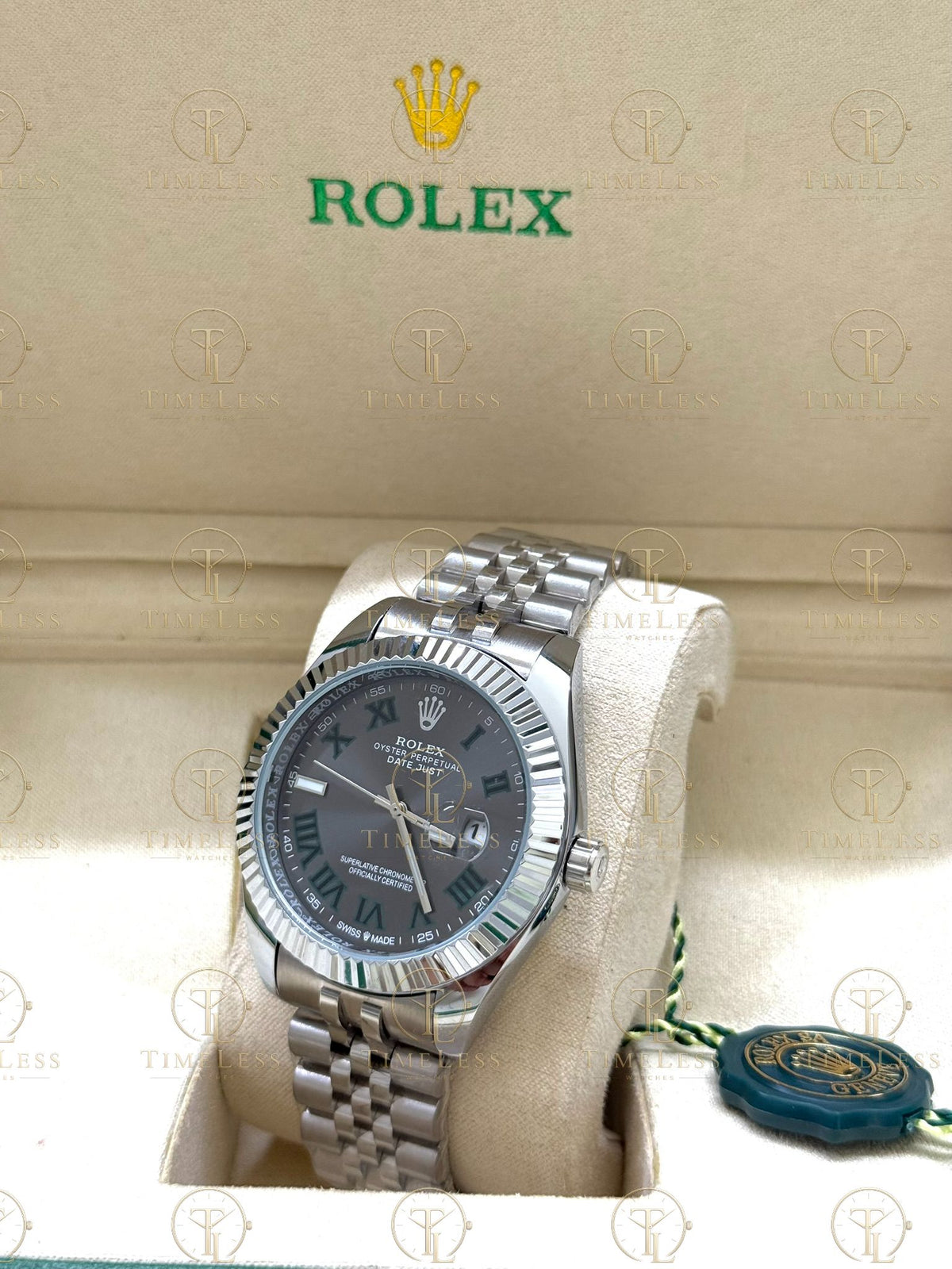 DATE JUST silver , grey roman dial , jubilee bracelet