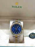 DATE JUST gold-silver , blue dial , president bracelet
