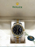DATE JUST gold-silver , black dial , president bracelet