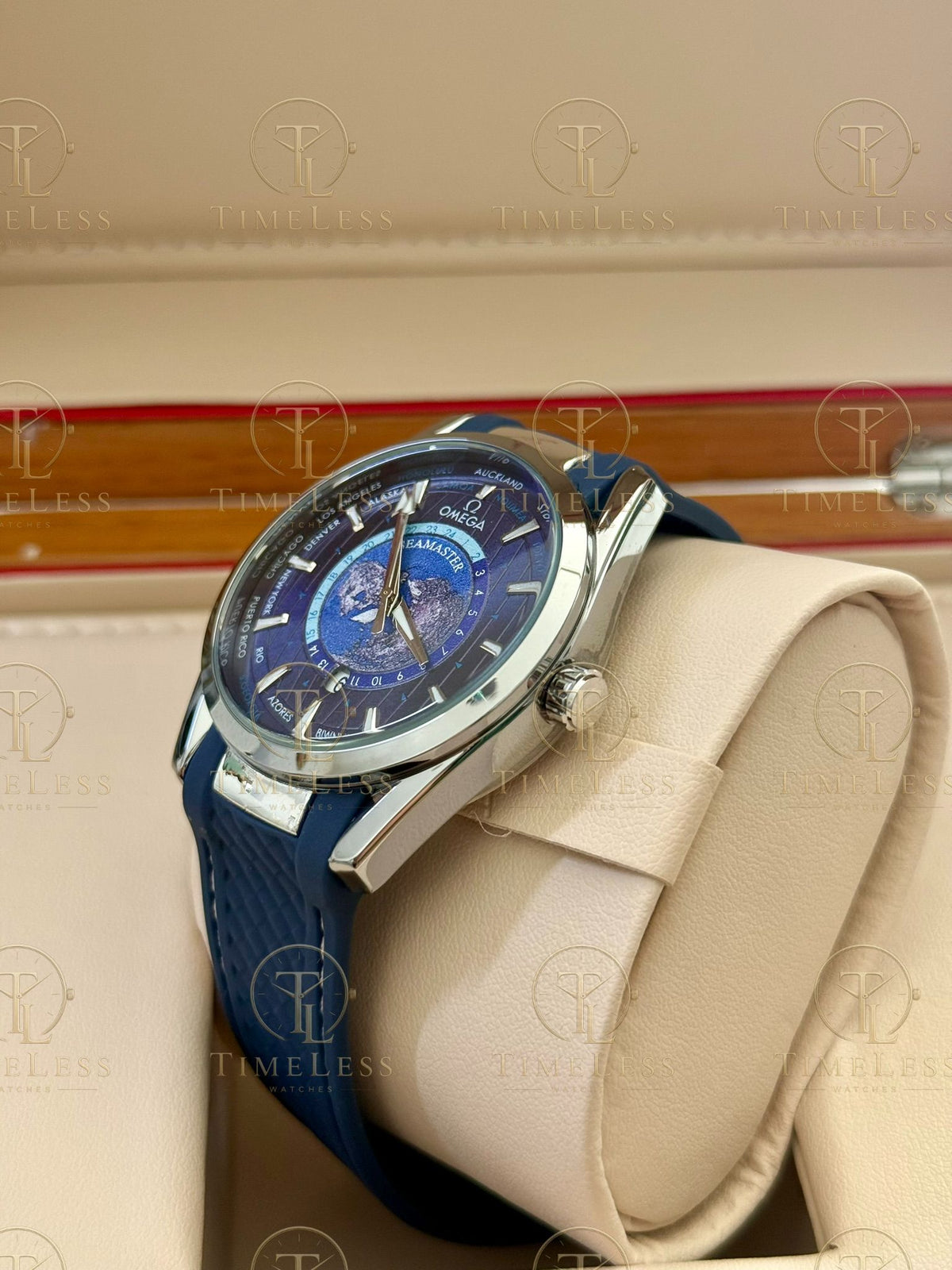 Omega Seamaster Aqua Terra Worldtimer 43mm Blue Strap
